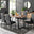 Kylo Brown Wood Effect Dining Table & 6 Black Milan Black Leg Chairs