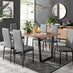 Kylo Brown Wood Effect Dining Table & 6 Grey Milan Black Leg Chairs