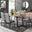 Kylo Brown Wood Effect Dining Table & 6 Grey Milan Black Leg Chairs