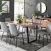 Kylo Brown Wood Effect Dining Table & 6 Grey Pesaro Black Leg Chairs