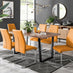 Kylo Brown Wood Effect Dining Table & 6 Mustard Lorenzo Chairs