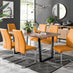 Kylo Brown Wood Effect Dining Table & 6 Mustard Lorenzo Chairs