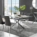 Leonardo 4 Table and 4 Dark Grey Nora Silver Leg Chairs
