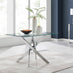 Leonardo Glass And Chrome Metal Dining Table And 4 Cappuccino Beige Lorenzo Dining Chairs