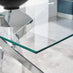 Leonardo Glass And Chrome Metal Dining Table And 4 Elephant Grey Lorenzo Dining Chairs