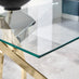Leonardo 4 Gold Dining Table and 4 White Corona Gold Leg Chairs