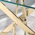 Leonardo 4 Gold Dining Table and 4 White Gold Leg Milan Chairs