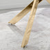 Leonardo 4 Gold Dining Table and 4 Grey Pesaro Gold Leg Chairs