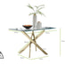 Leonardo 4 Gold Dining Table and 4 Cappuccino Gold Leg Milan Chairs