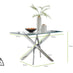 Leonardo Glass And Chrome Metal Dining Table And 4 Cappuccino Beige Milan Chairs Set