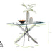 Leonardo Glass And Chrome Metal Dining Table And 4 White Milan Chairs Set