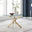 Leonardo 4 Gold Dining Table and 4 Green Pesaro Gold Leg Chairs