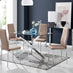 Leonardo Glass And Chrome Metal Dining Table And 4 Cappuccino Beige Milan Chairs Set