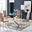 Leonardo 4 Gold Dining Table and 4 Cappuccino Gold Leg Milan Chairs