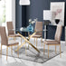 Leonardo 4 Gold Dining Table and 4 Cappuccino Gold Leg Milan Chairs