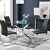 Leonardo Glass And Chrome Metal Dining Table And 4 Black Lorenzo Dining Chairs