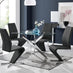 Leonardo Glass And Chrome Metal Dining Table And 4 Black Willow Chairs Set