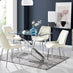 Leonardo 4 Table and 4 Cream Pesaro Silver Leg Chairs