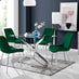 Leonardo 4 Table and 4 Green Pesaro Silver Leg Chairs