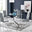 Leonardo Glass And Chrome Metal Dining Table And 4 Elephant Grey Milan Chairs Set