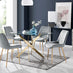 Leonardo 4 Gold Dining Table and 4 Grey Pesaro Gold Leg Chairs