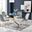 Leonardo 4 Gold Dining Table and 4 Grey Pesaro Gold Leg Chairs
