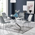 Leonardo 4 Table and 4 Grey Pesaro Silver Leg Chairs
