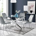 Leonardo 4 Table and 4 Grey Pesaro Silver Leg Chairs