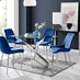 Leonardo 4 Table and 4 Navy Pesaro Silver Leg Chairs