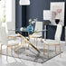 Leonardo 4 Gold Dining Table and 4 White Gold Leg Milan Chairs