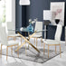 Leonardo 4 Gold Dining Table and 4 White Gold Leg Milan Chairs