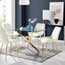 Leonardo 4 Gold Dining Table and 4 Cream Pesaro Gold Leg Chairs