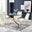 Leonardo 4 Gold Dining Table and 4 Cream Pesaro Gold Leg Chairs
