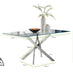 Leonardo Glass And Chrome Metal Dining Table And 6 Cappuccino Beige Lorenzo Chairs