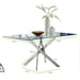 Leonardo Glass And Chrome Metal Dining Table And 6 White Lorenzo Chairs