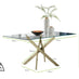 Leonardo 6 Gold Dining Table and 6 Cappuccino Gold Leg Milan Chairs