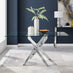 Leonardo Glass And Chrome Metal Dining Table And 6 White Lorenzo Chairs