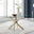 Leonardo 6 Gold Dining Table and 6 White Corona Gold Leg Chairs