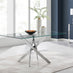 Leonardo 6 Dining Table and 6 Cream Pesaro Silver Leg Chairs