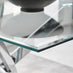 Leonardo Glass And Chrome Metal Dining Table And 6 Elephant Grey Isco Chairs