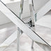 Leonardo Glass And Chrome Metal Dining Table And 6 Elephant Grey Milan Chairs Dining Set