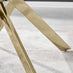 Leonardo 6 Gold Dining Table and 6 Green Pesaro Gold Leg Chairs