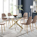 Leonardo 6 Gold Dining Table and 6 Cappuccino Corona Gold Leg Chairs