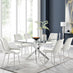 Leonardo 6 Dining Table and 6 Cream Pesaro Silver Leg Chairs