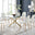 Leonardo 6 Gold Dining Table and 6 White Corona Gold Leg Chairs