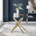 Leonardo Rectangular Glass and Gold Metal 6 Seater Dining Table