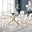 Leonardo 6 Gold Dining Table and 6 Cream Pesaro Gold Leg Chairs