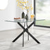 Leonardo Rectangular Glass and Black Metal 4 Seater Dining Table