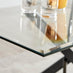 Leonardo Black Leg Glass Dining Table & 4 Grey Milan Black Leg Chairs