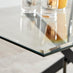 Leonardo Black Leg Glass Dining Table & 4 Black Belgravia Black Leg Chairs